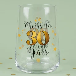 Trinkglas mit Aufdruck 'Cheers' zum 30. Geburtstag | 430 ml Glas als Geburtstagsgeschenk