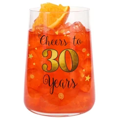Trinkglas mit Aufdruck 'Cheers' zum 30. Geburtstag | 430 ml Glas als Geburtstagsgeschenk