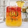 Trinkglas mit Aufdruck 'Cheers' zum 60. Geburtstag | 430 ml Glas als Geburtstagsgeschenk