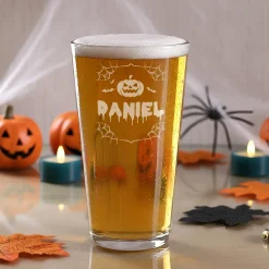 Trinkglas mit Gravur zu Halloween | 300 ml | Graviertes Glas mit Grusel-Motiv