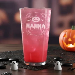 Trinkglas mit Gravur zu Halloween | 300 ml | Graviertes Glas mit Grusel-Motiv