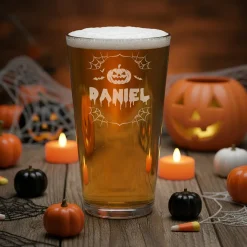 Trinkglas mit Gravur zu Halloween | 300 ml | Graviertes Glas mit Grusel-Motiv