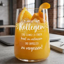 Trinkglas mit Spruch für Kollegen | Abschiedsgeschenk für Arbeitskollegen & Kolleginnen aus Glas 430 ml
