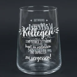 Trinkglas mit Spruch für Kollegen | Abschiedsgeschenk für Arbeitskollegen & Kolleginnen aus Glas 430 ml