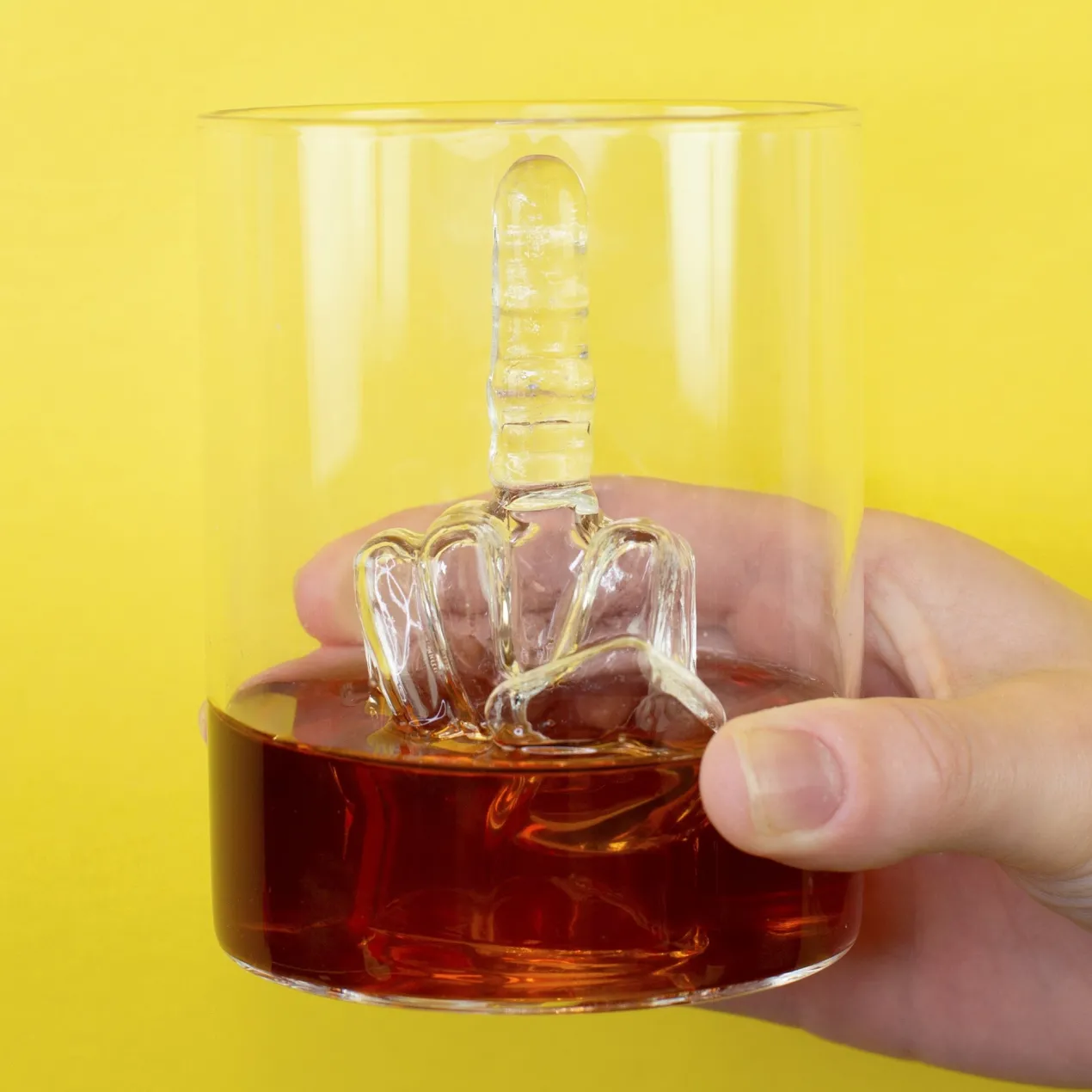 Trinkglas Mittelfinger als lustiges Geschenk