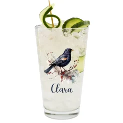 Trinkglas mit Wintertieren und Name, 4 Motive zur Auswahl