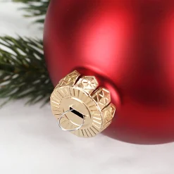 Türkranz mit personalisierter Kugel 'Willkommen' und Wunschgravur zu Weihnachten in Rot oder Weiß