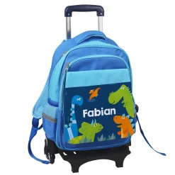 Trolley für Kinder personalisiert mit Name | Kindertrolley mit Dino-Motiv