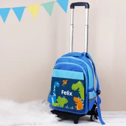 Trolley für Kinder personalisiert mit Name | Kindertrolley mit Dino-Motiv