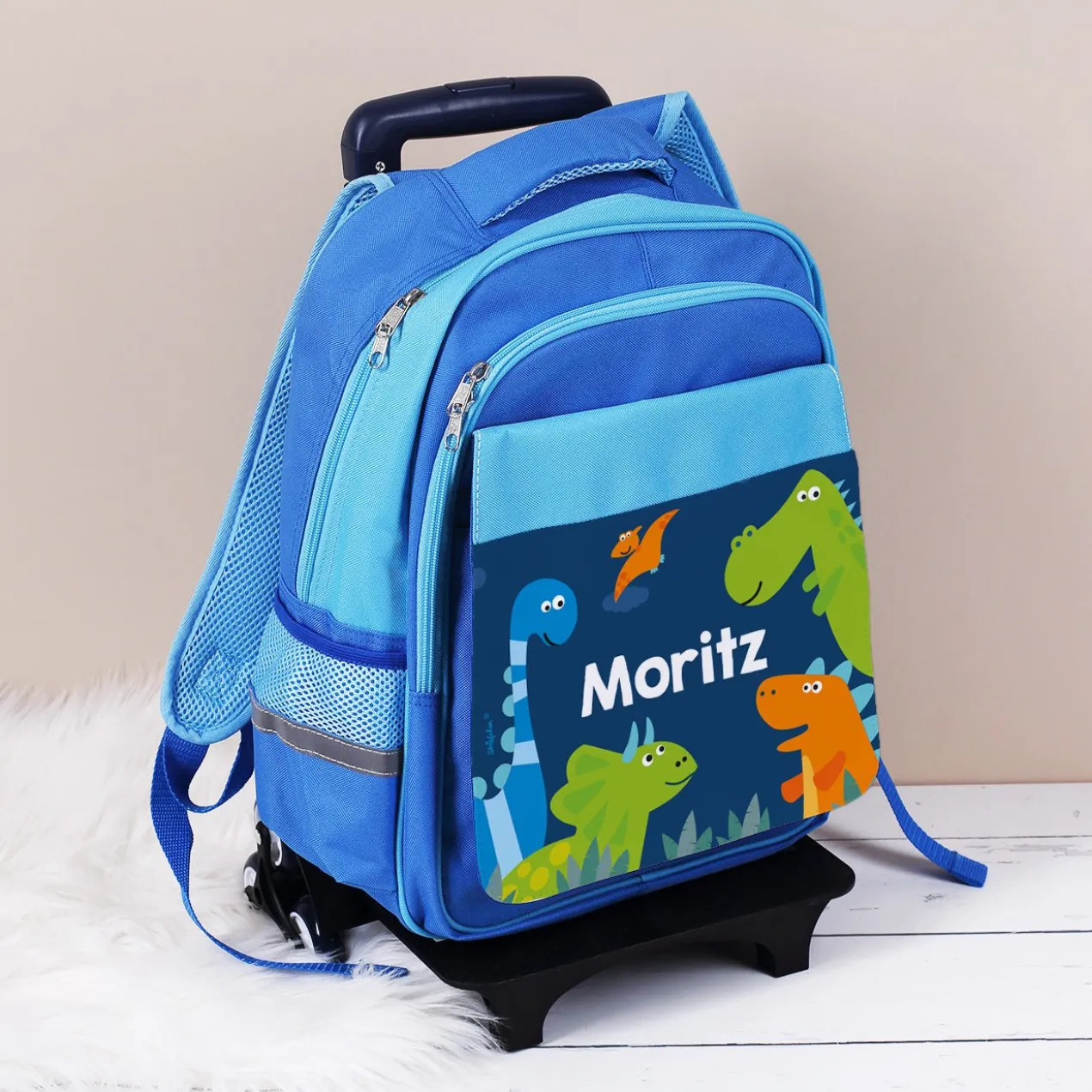 Trolley für Kinder personalisiert mit Name | Kindertrolley mit Dino-Motiv