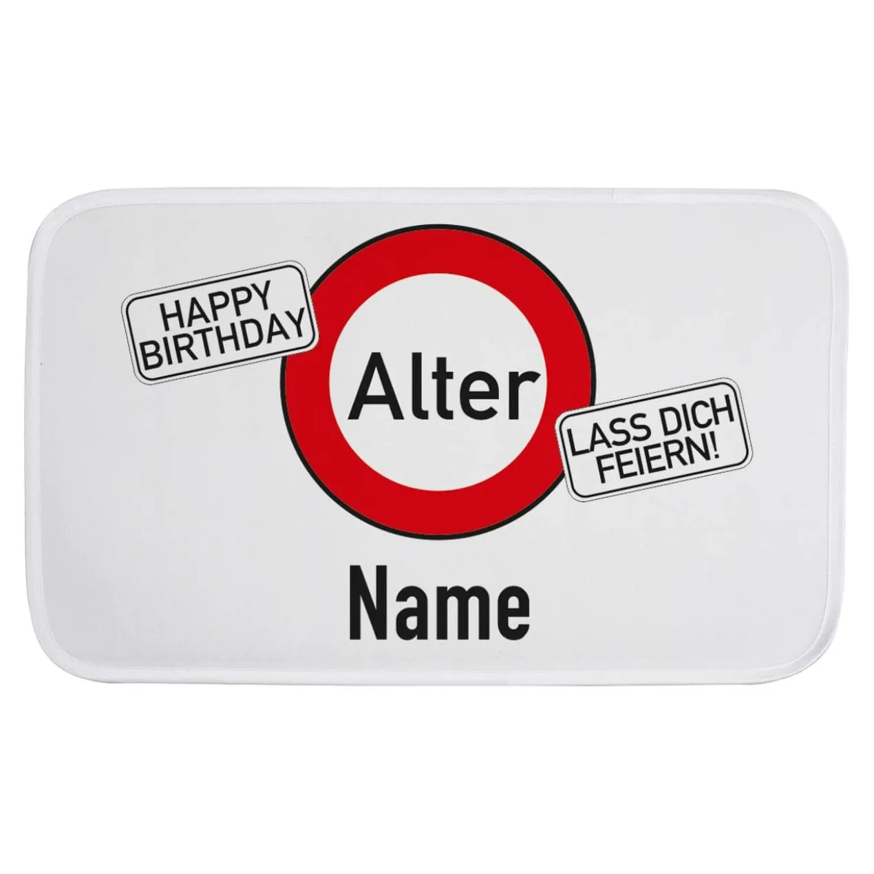 Türvorleger / Badematte zum Geburtstag mit Verkehrszeichen
