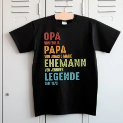 T-Shirt für Männer personalisierbar mit Jahreszahlen | Opa, Papa, Ehemann, Legende