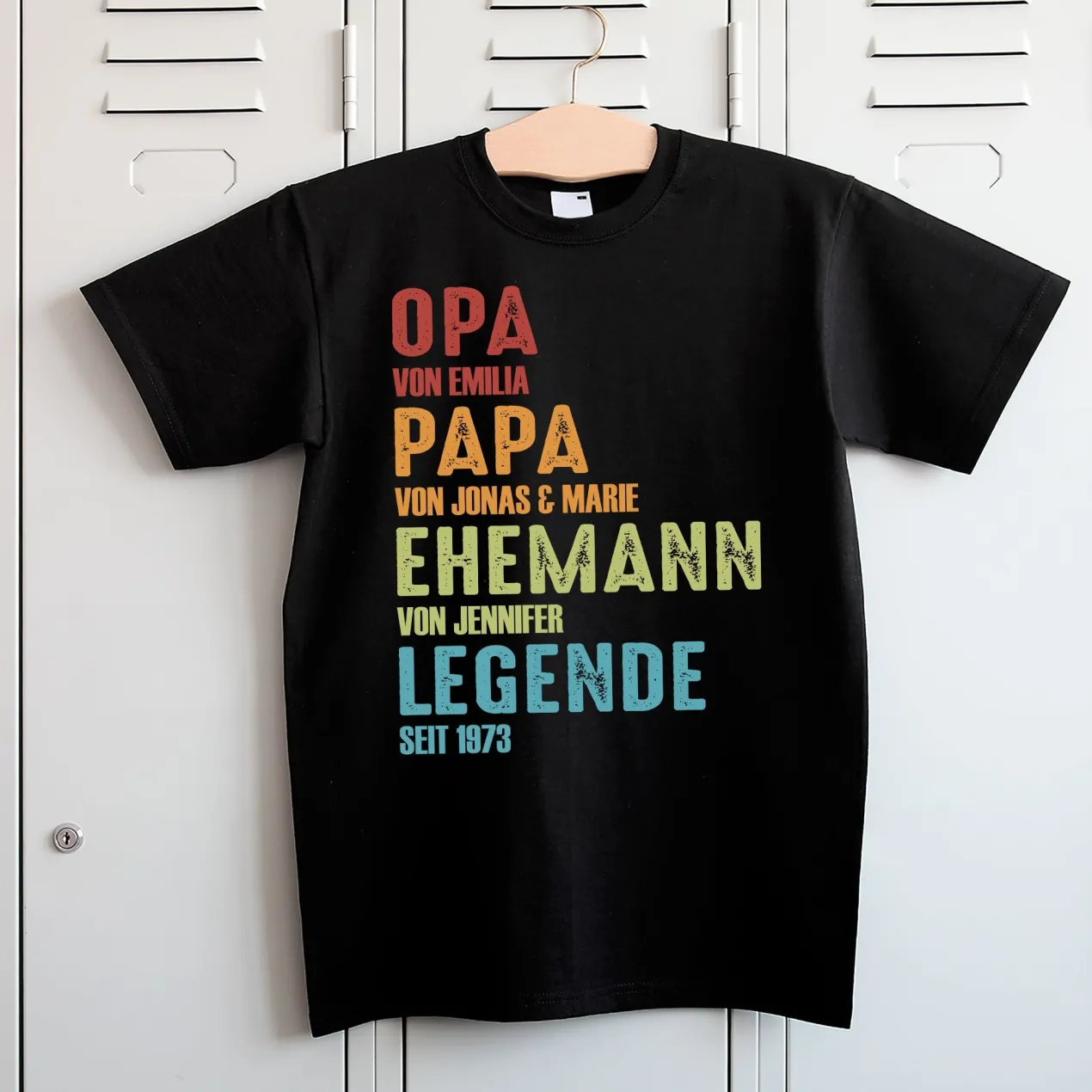 T-Shirt für Männer personalisierbar mit Jahreszahlen | Opa, Papa, Ehemann, Legende