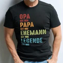 T-Shirt für Männer personalisierbar mit Jahreszahlen | Opa, Papa, Ehemann, Legende