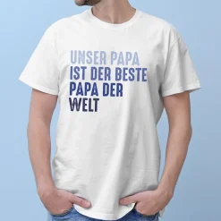 T-Shirt für Männer zum Vatertag, Geburtstag & Co. | personalisiert mit Wunschtext | Weiß