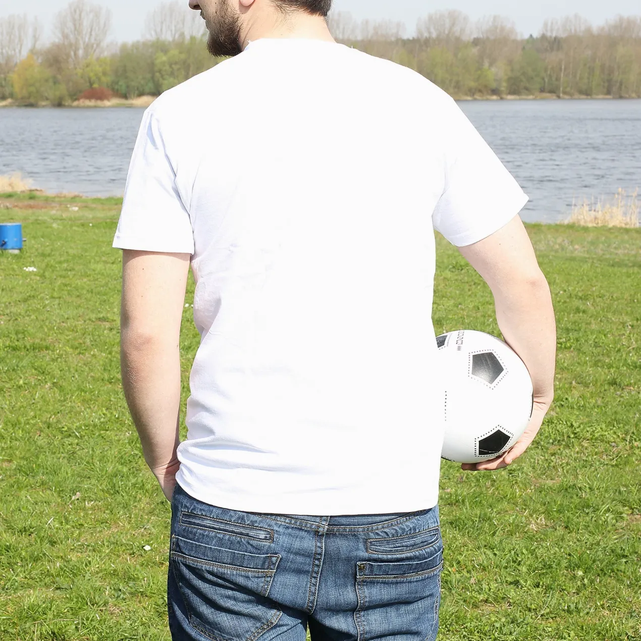 T-Shirt für Männer zum Vatertag, Geburtstag & Co. | personalisiert mit Wunschtext | Weiß