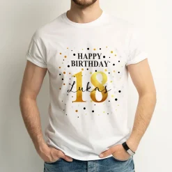 T-Shirt mit Geburtstags-Motiv personalisiert mit Alter & Name | Happy Birthday