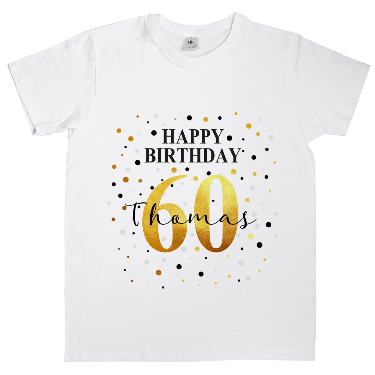 T-Shirt mit Geburtstags-Motiv personalisiert mit Alter & Name | Happy Birthday