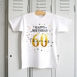 T-Shirt mit Geburtstags-Motiv personalisiert mit Alter & Name | Happy Birthday