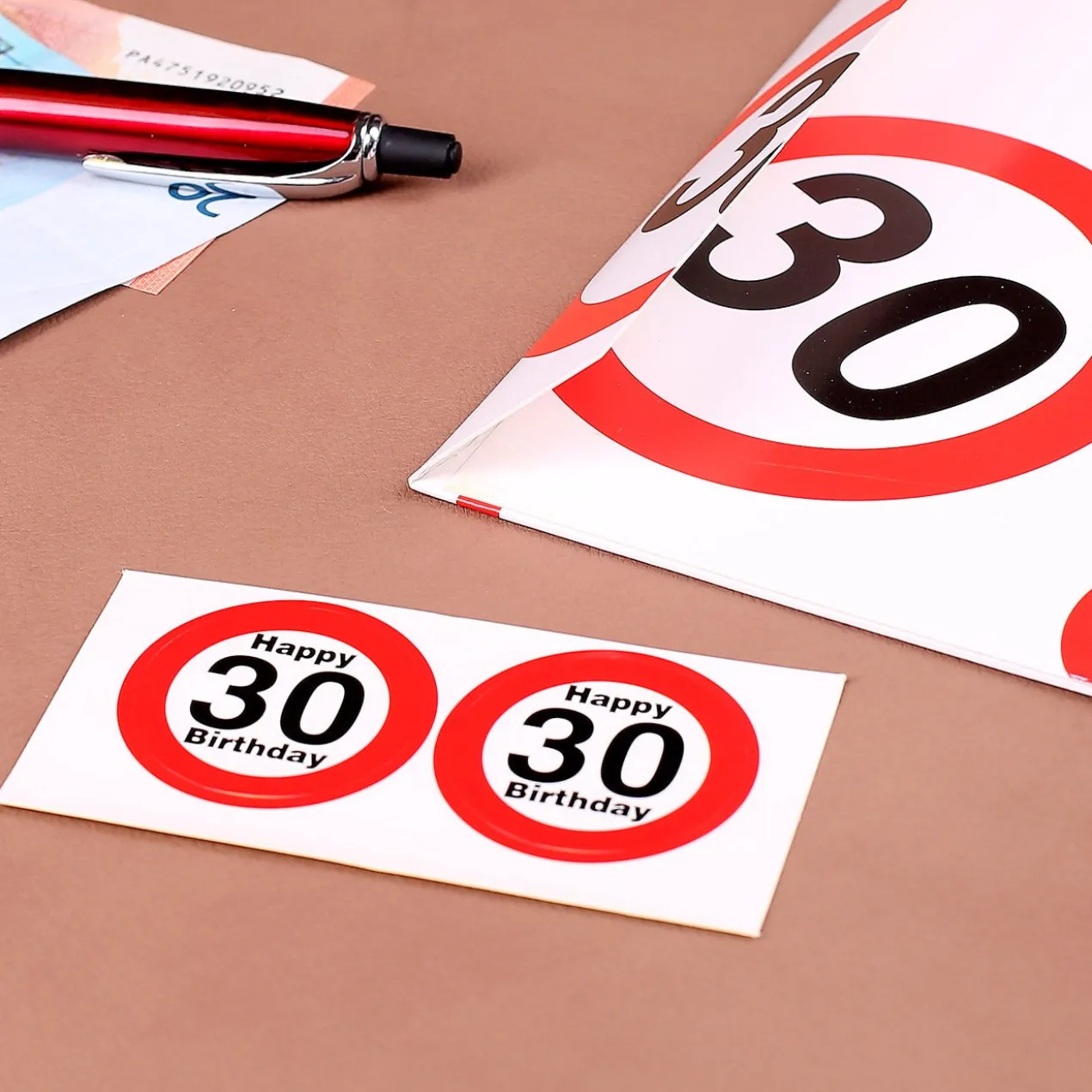Umschlag für ein Geldgeschenk zum 30. Geburtstag