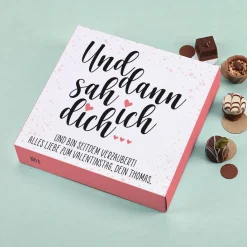 Und dann sah ich dich... Lindt Pralinés mit 2 Zeilen Wunschtext