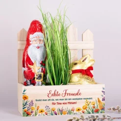 Ungewöhnliche Freundschaft – Schokoladige Überraschung im Pflanzkorb zu Ostern & Weihnachten