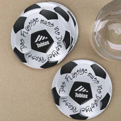 Untersetzer mit Fußballmotiv und Wunschnamen