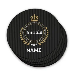 Untersetzer mit Monogramm und Name (4er Set)