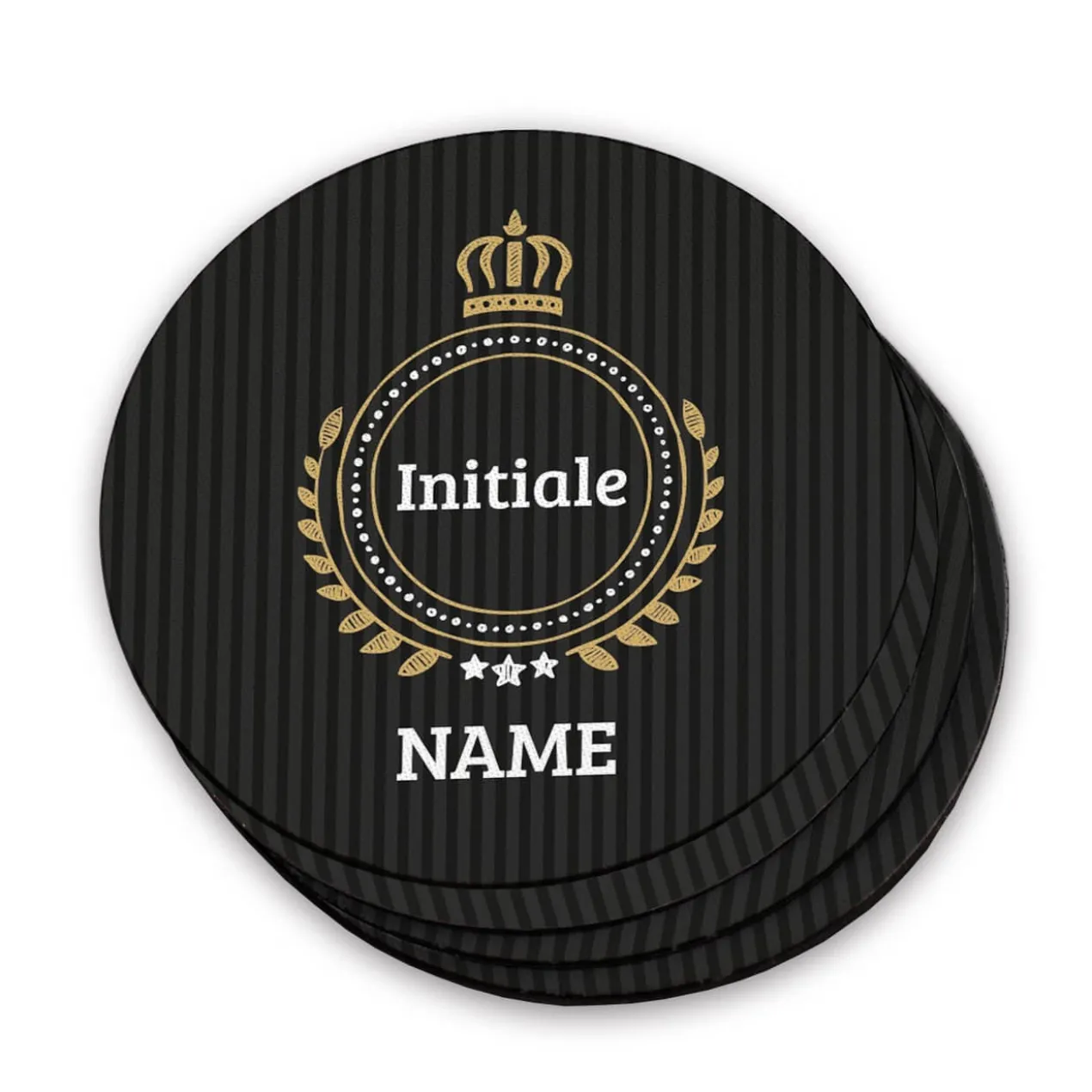 Untersetzer mit Monogramm und Name (4er Set)