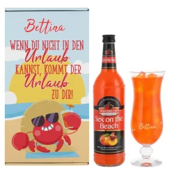 Urlaub in der Box - Caipi oder Sex on the Beach Set mit Ihrem Wunschnamen
