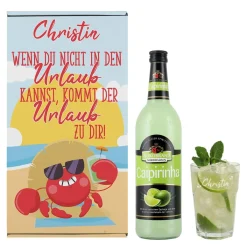 Urlaub in der Box - Caipi oder Sex on the Beach Set mit Ihrem Wunschnamen