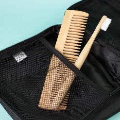 Urlaub Kulturbeutel personalisiert mit Name | Waschtasche zum Aufhängen mit Strand Motiv