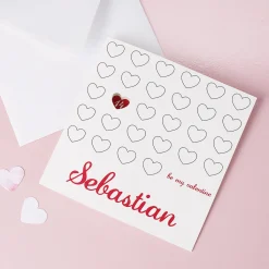Valentinstagskarte - be my valentine - mit Name und Herzen