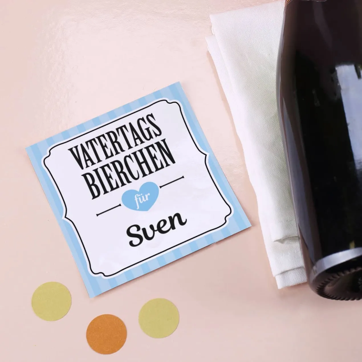 Vatertagsbierchen Flaschenaufkleber mit Name bedruckt