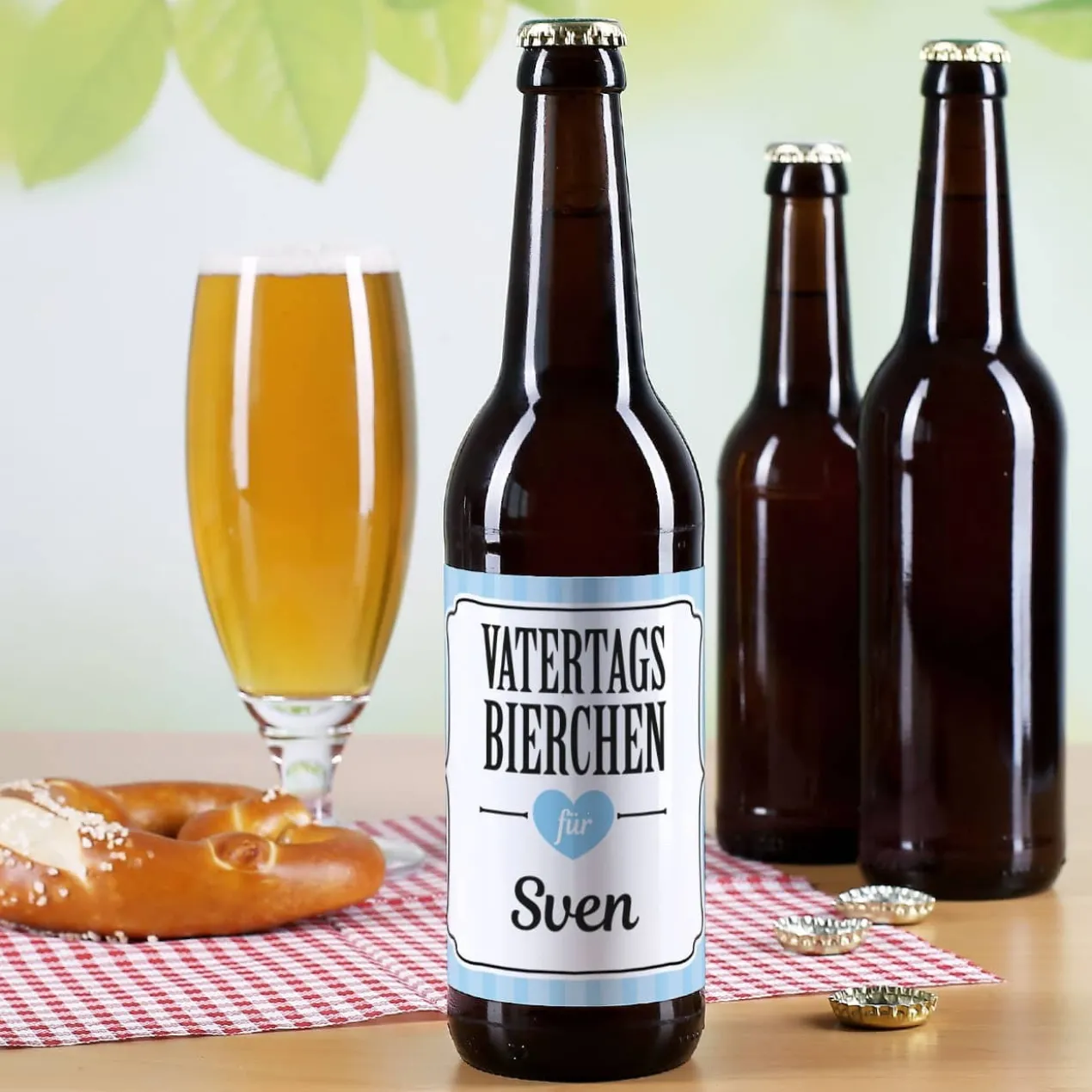 Vatertagsbierchen Flaschenaufkleber mit Name bedruckt