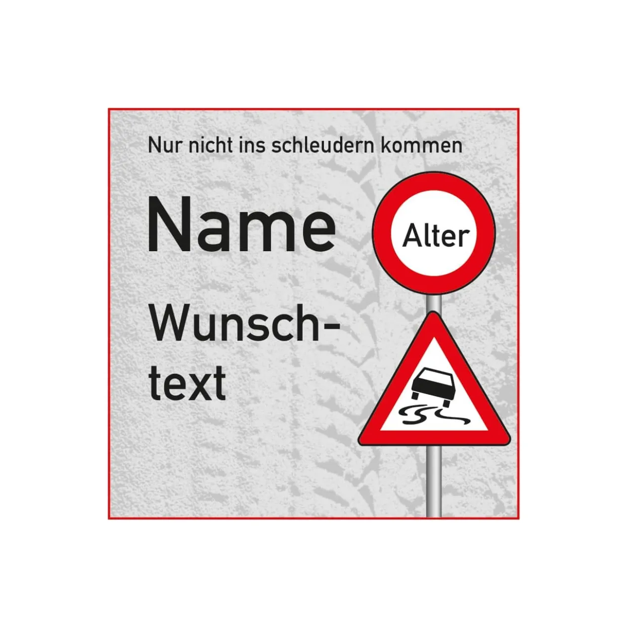 Verkehrszeichen Bieraufkleber zum Geburtstag mit Wunschname, Alter und Text