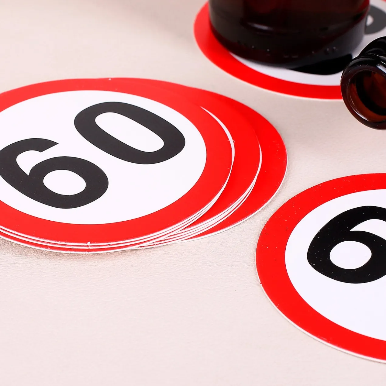 Verkehrszeichen Bierdeckel zum 60. Geburtstag