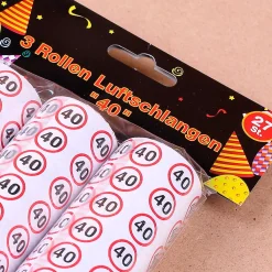 Verkehrszeichen Luftschlangen zum 40. Geburtstag