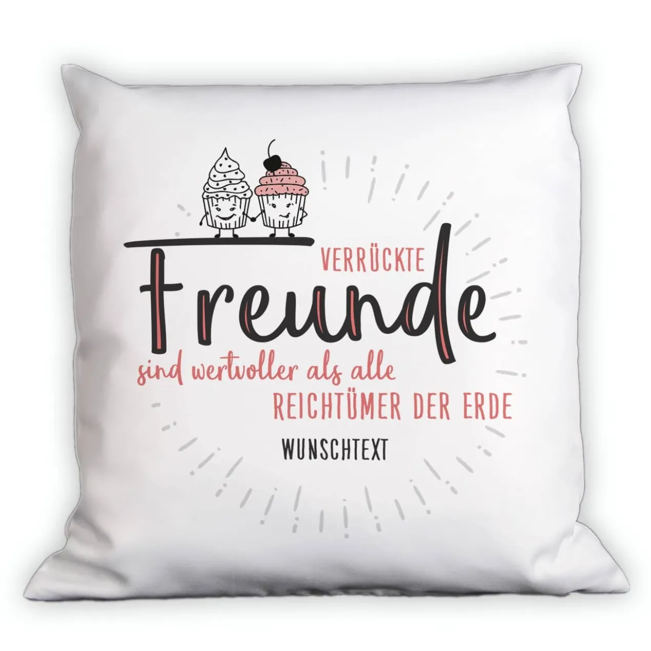 Verrückte Freunde - Kissen mit Wunschtext