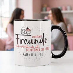 Verrückte Freunde - Tasse mit Wunschtext für beste Freundinnen & Freunde
