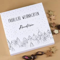 - verschneite Stadt - Alkoholfreie Lindt Pralinenschachtel mit 32 Lindt Pralinen für klein und groß