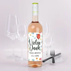 Vielen Dank - Biorebe Wein mit Name und persönlichem Text | Bienenfreundlich & Nachhaltig