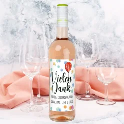 Vielen Dank - Biorebe Wein mit Name und persönlichem Text | Bienenfreundlich & Nachhaltig