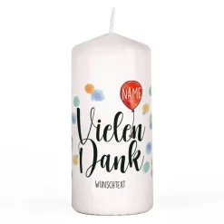 Vielen Dank - Kerze mit Name und persönlichem Text