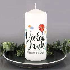 Vielen Dank - Kerze mit Name und persönlichem Text