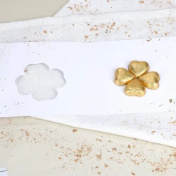 Viel Glück - Karte mit Lindt Schokoladen-Kleeblatt und Wunschtext