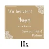 10 Vintage Magnete - Save our Date - mit Namen und Datum