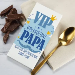 VIP Schokolade - Very important Papa mit Wunschtext zum Vatertag
