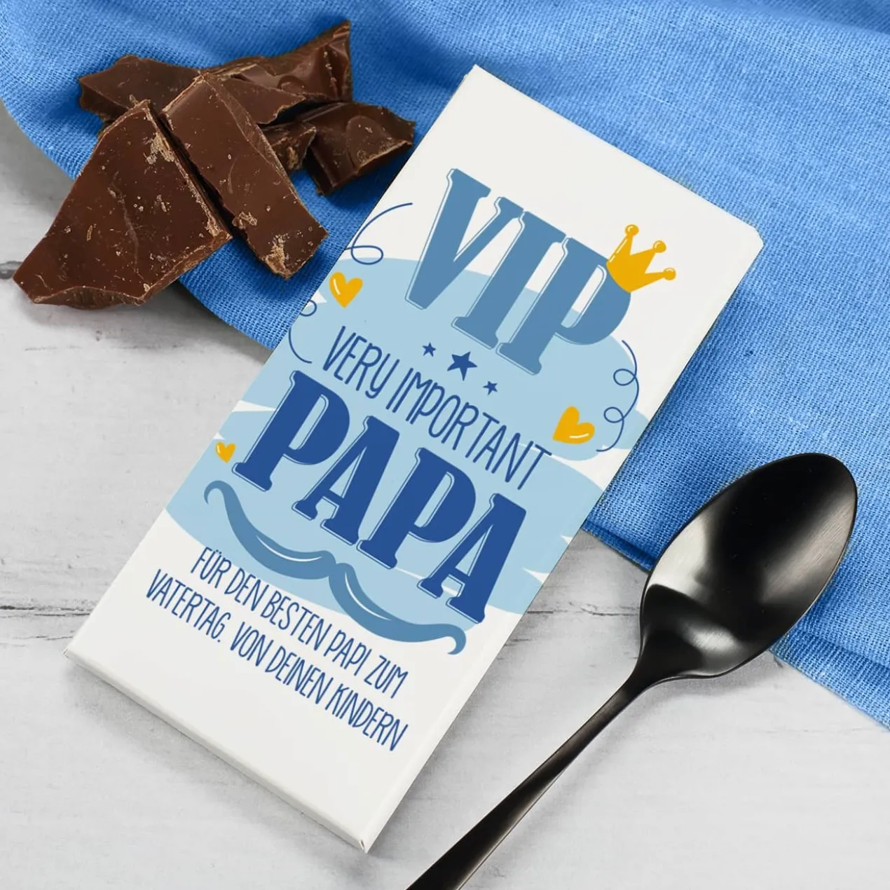 VIP Schokolade - Very important Papa mit Wunschtext zum Vatertag