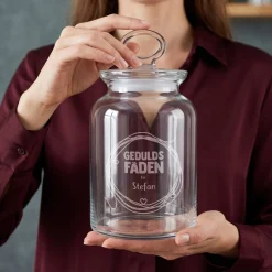 Vorratsglas 'Geduldsfaden' mit Name graviert | Geschenk für Lehrer, Erzieher & Menschen mit Geduld